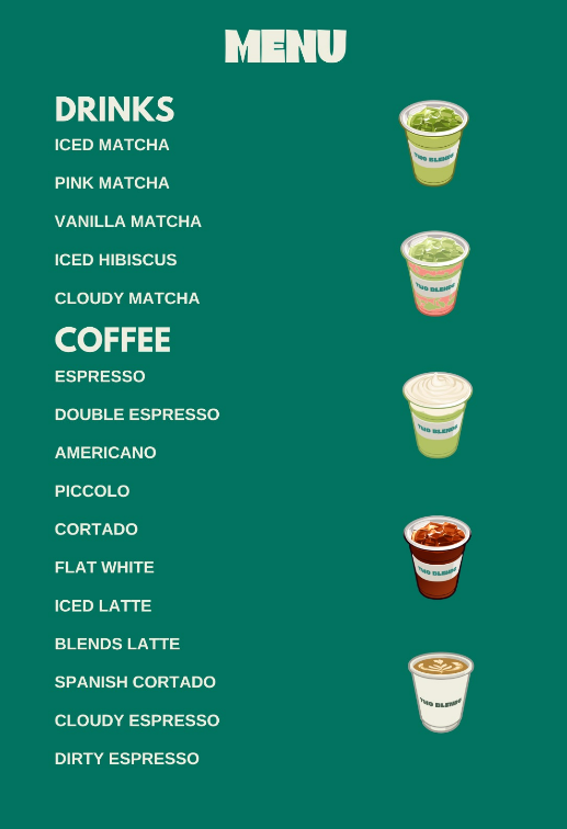 Two Blends Catering Menu
